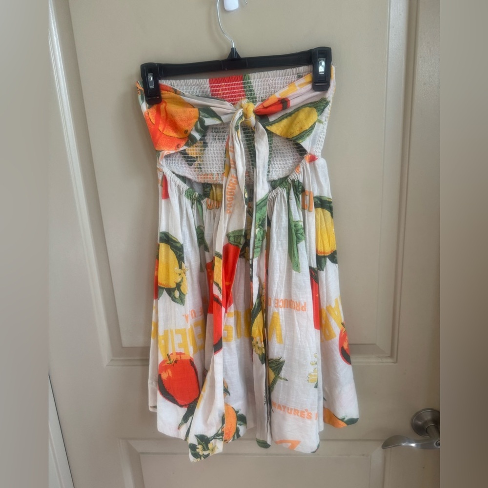 BDG Printed A-Line Smocked strapless printed mini dress - Picture 3 of 6